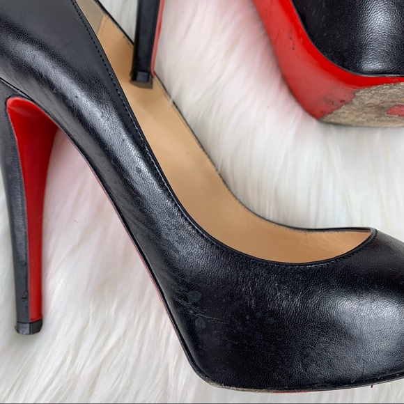 Christian Louboutin Prive Black Peep Toe Heels - Picture 4 of 12